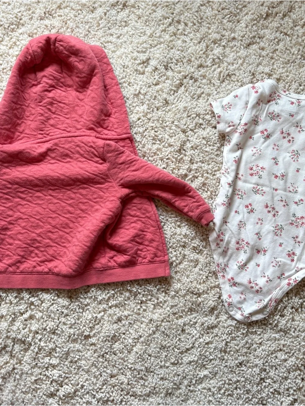 Carter's Baby Girl Hoodie & Floral Bodysuit Set 12M Pink Zip Hoodie Outfit